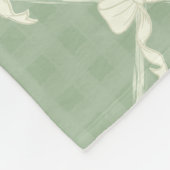 Coquette Bows Gingham Monogram Cream Sage Green  Fleecedecke (Ecke)