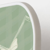 Coquette Bows Gingham Monogram Cream Sage Green  Pickleball Schläger (Linke Seite)