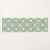 Coquette Bows Gingham Monogram Cream Sage Green  Yogamatte (Rückseite (Horizontal))
