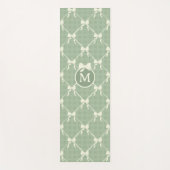 Coquette Bows Gingham Monogram Cream Sage Green Yogamatte (Vorderseite)