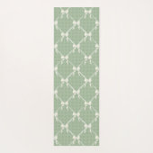 Coquette Bows Gingham Monogram Cream Sage Green  Yogamatte (Rückseite)