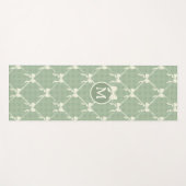 Coquette Bows Gingham Monogram Cream Sage Green Yogamatte (Vorderseite (Horizontal))