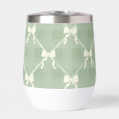 Coquette Bows Gingham Pattern Cream Sage Green (Vorderseite)