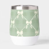 Coquette Bows Gingham Pattern Cream Sage Green (Rückseite)