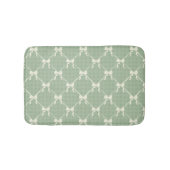 Coquette Bows Gingham Pattern Cream Sage Green Badematte (Vorderseite)