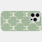  Coquette Bows Gingham Pattern Cream Sage Green Case-Mate iPhone Hülle (Rückseite (Horizontal))