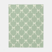 Coquette Bows Gingham Pattern Cream Sage Green Fleecedecke (Vorderseite)