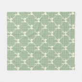 Coquette Bows Gingham Pattern Cream Sage Green Fleecedecke (Vorderseite (Horizontal))