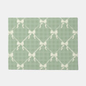 Coquette Bows Gingham Pattern Cream Sage Green Fußmatte (Vorderseite)