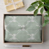 Coquette Bows Gingham Pattern Cream Sage Green  Seidenpapier (Geschenk)