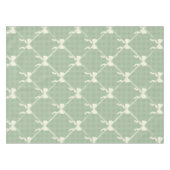 Coquette Bows Gingham Pattern Cream Sage Green Tischdecke (Vorderseite (Horizontal))