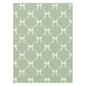 Coquette Bows Gingham Pattern Cream Sage Green Tischdecke (Vorderseite)