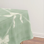 Coquette Bows Gingham Pattern Cream Sage Green Tischdecke (Beispiel)