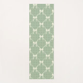 Coquette Bows Gingham Pattern Cream Sage Green Yogamatte (Vorderseite)
