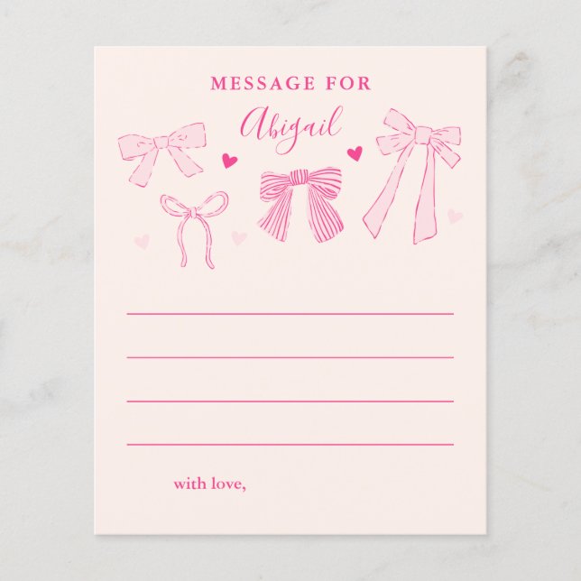 Coquette Bows Girl Birthday Time Kapsel Botschaft (Vorderseite)