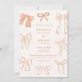 Coquette Bows Orange Wedding Einladung (Vorderseite)