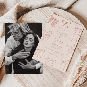 Coquette Bows Pink Hochzeit Einladung