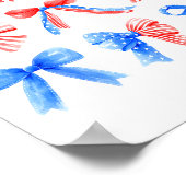 Coquette Bows Red White Blue Usa Flag 4th Of July  Poster (Ecke)