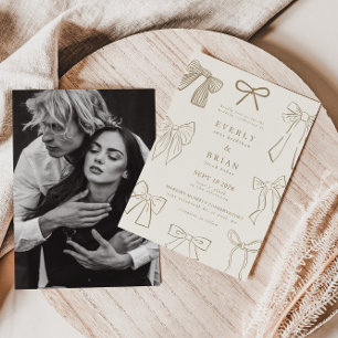 Coquette Bows Sand Wedding Einladung