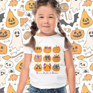 Coquette Bows und Orange Pumpkins T-Shirt