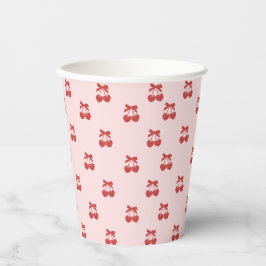 Coquette Brautparty Cherry Bow Paper Cups Pappbecher