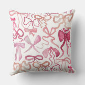Coquette Brautparty Gift Pink Bow Wohngestaltung Kissen (Rückseite)