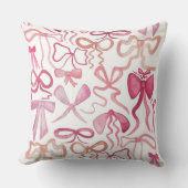 Coquette Brautparty Gift Pink Bow Wohngestaltung Kissen (Vorderseite)