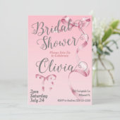 Coquette Bridal Dusche Einladung (Stehend Vorderseite)