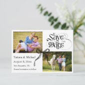 Coquette Bugband Moderne Kalligraphie 2 Fotos Save The Date (Stehend Vorderseite)