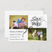 Coquette Bugband Moderne Kalligraphie 2 Fotos Save The Date (Vorne/Hinten)