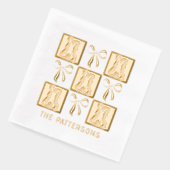 Coquette Bunnies Bows Ostern Personalisiert Name Servietten Mit Folie (Links)