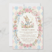 Coquette Bunny Baby Shower flower Blush Pink Einladung (Vorderseite)