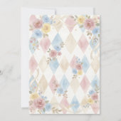 Coquette Bunny Baby Shower flower Blush Pink Einladung (Rückseite)