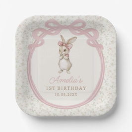 Coquette Bunny Birthday Party Paper Plates Pappteller