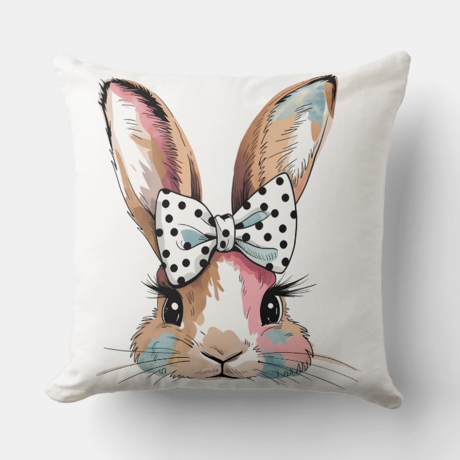 Coquette Bunny Bow Osterkissen - Soft & Styli Kissen (Vorderseite)