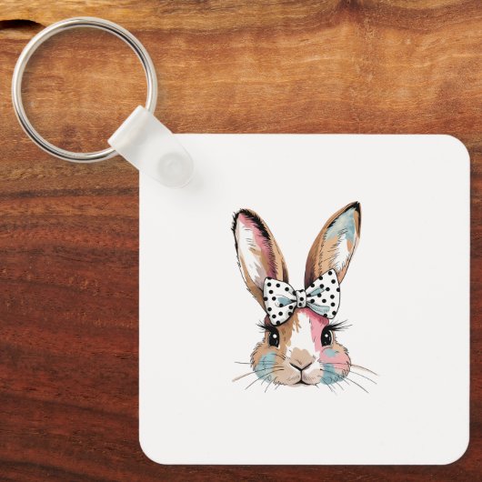 Coquette Bunny Bow Ostern Schlüsselanhänger - Nied (Vorderseite)