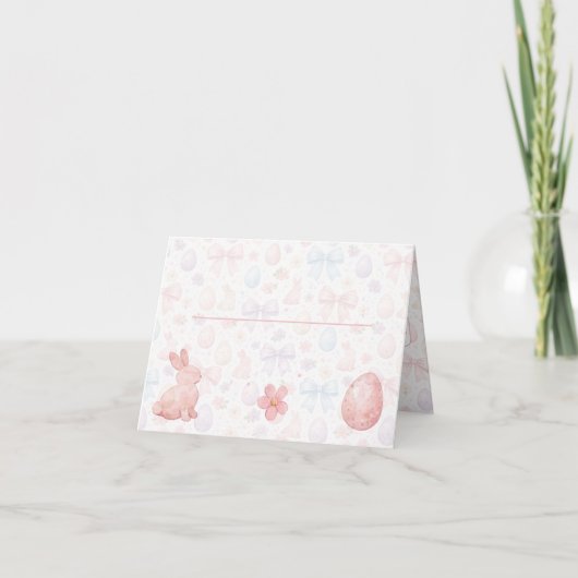 Coquette Bunny & Bows Easter Table Place Card Dankeskarte (Vorderseite)