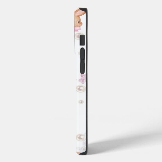 Coquette Bunny Phone Case – White & Floral (Rückseite / Links)