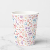 Coquette Bunny & Pink Bows Easter Paper Cups Pappbecher (Rückseite)