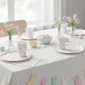 Coquette Bunny & Pink Bows Easter Paper Plates Pappteller