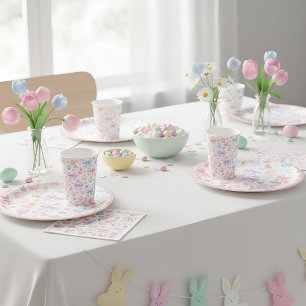 Coquette Bunny & Pink Bows Ostern-Papierplatten Pappteller