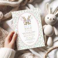 Coquette Bunny Rabbit Blue oder Pink Gender Reveal