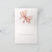 Coquette Butterfly | Pink Baby Girl Dusche Dankeskarte (Innenseite)