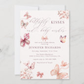 Coquette Butterfly | Pink Baby Girl Dusche Einladung (Vorderseite)