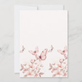 Coquette Butterfly | Pink Baby Girl Dusche Einladung (Rückseite)