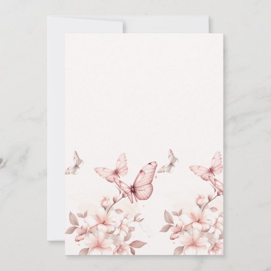 Coquette Butterfly | Schmetterlinge Brautparty Einladung (Rückseite)