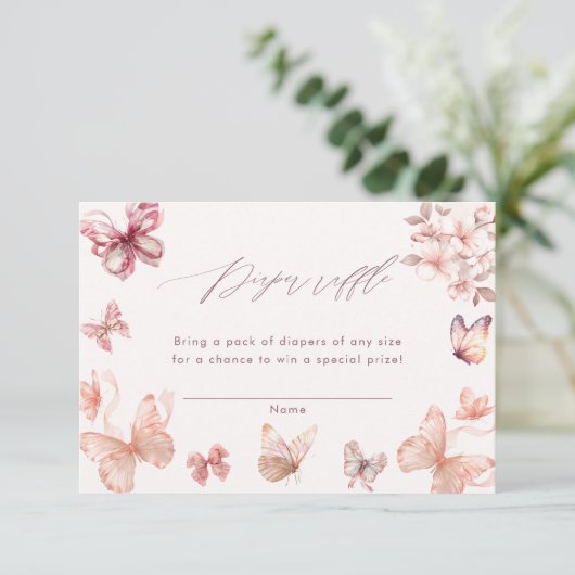 Coquette Butterfly | Schmetterlinge Windeln Begleitkarte (Stehend Vorderseite)