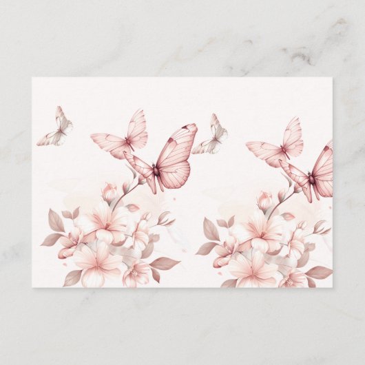 Coquette Butterfly | Schmetterlinge Windeln Begleitkarte (Rückseite)