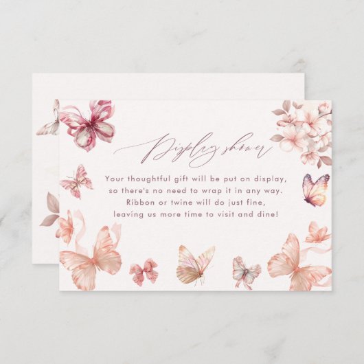 Coquette Butterfly | Schmetterlingsdusche Begleitkarte (Vorne/Hinten)