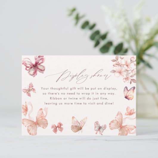 Coquette Butterfly | Schmetterlingsdusche Begleitkarte (Stehend Vorderseite)